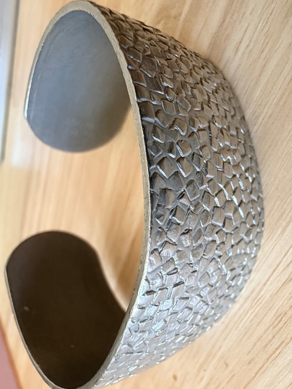 Genuine Pewter Hammered Cuff Bracelet